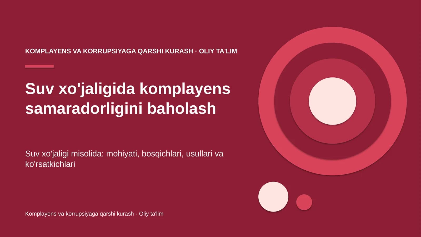 suv xo'jaligida komplayens samaradorligini baholash 5846