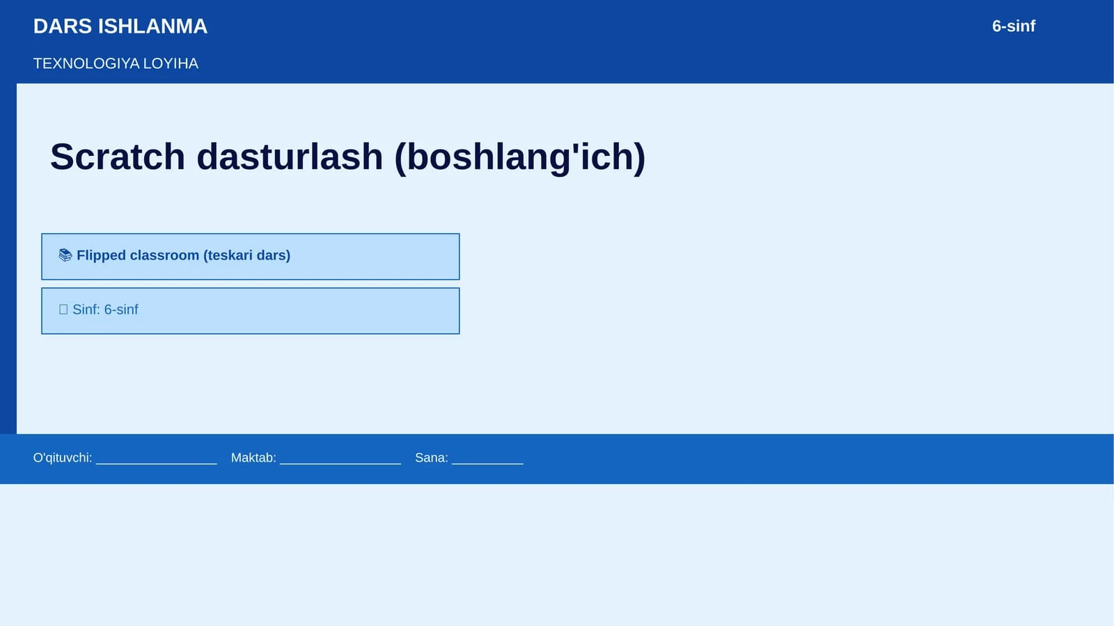 Scratch dasturlash (boshlang'ich)