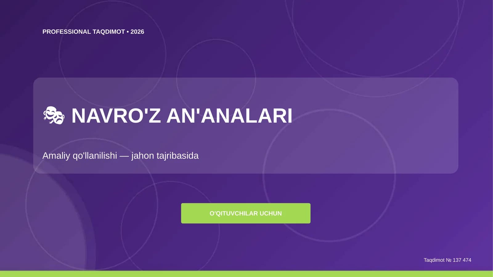 NAVRO'Z AN'ANALARI Amaliy qo'llanilishi