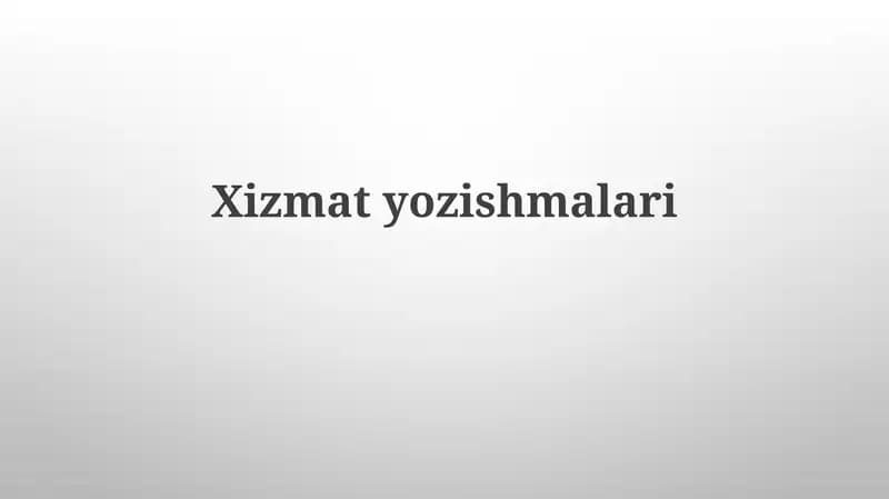 Xizmat yozishmalari