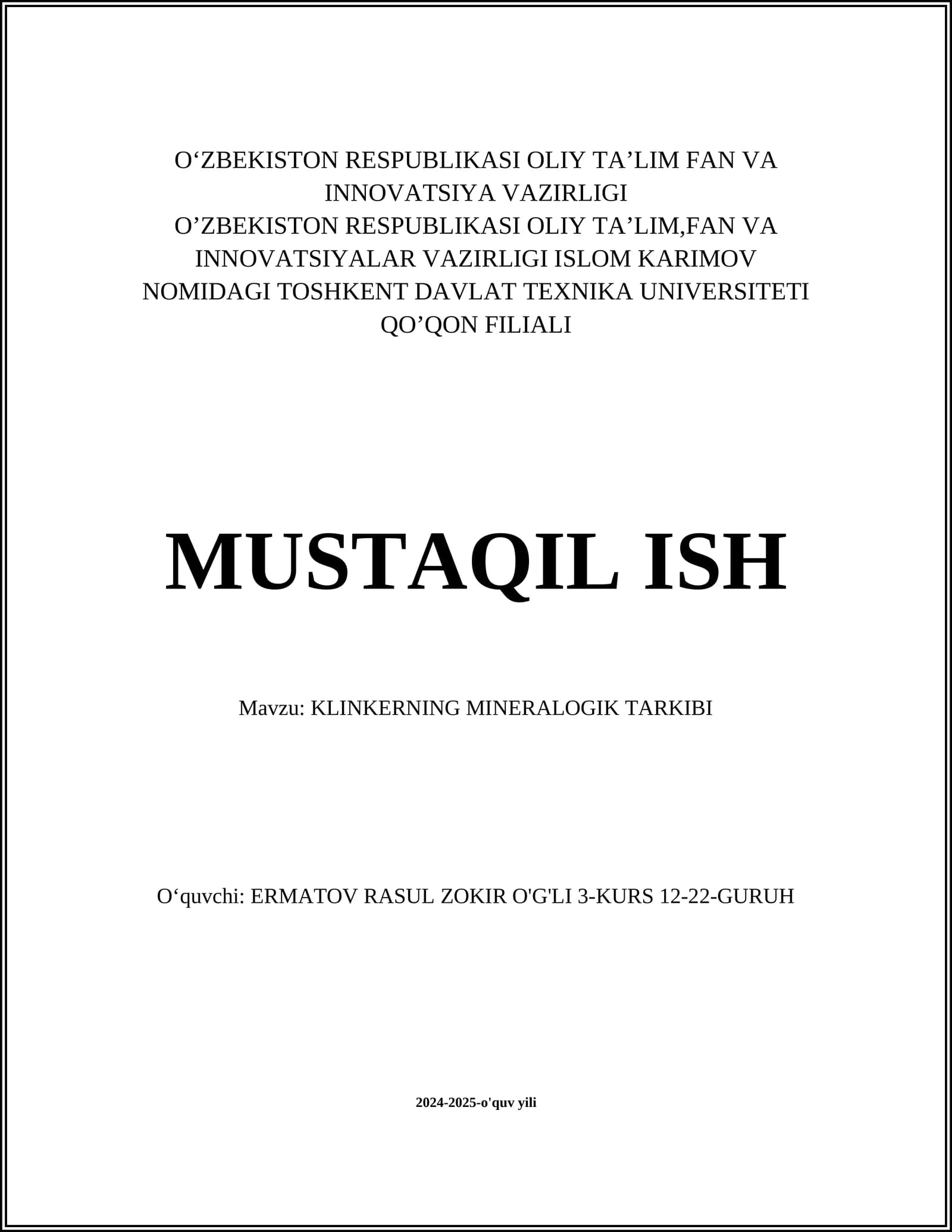 KLINKERNING MINERALOGIK TARKIBI