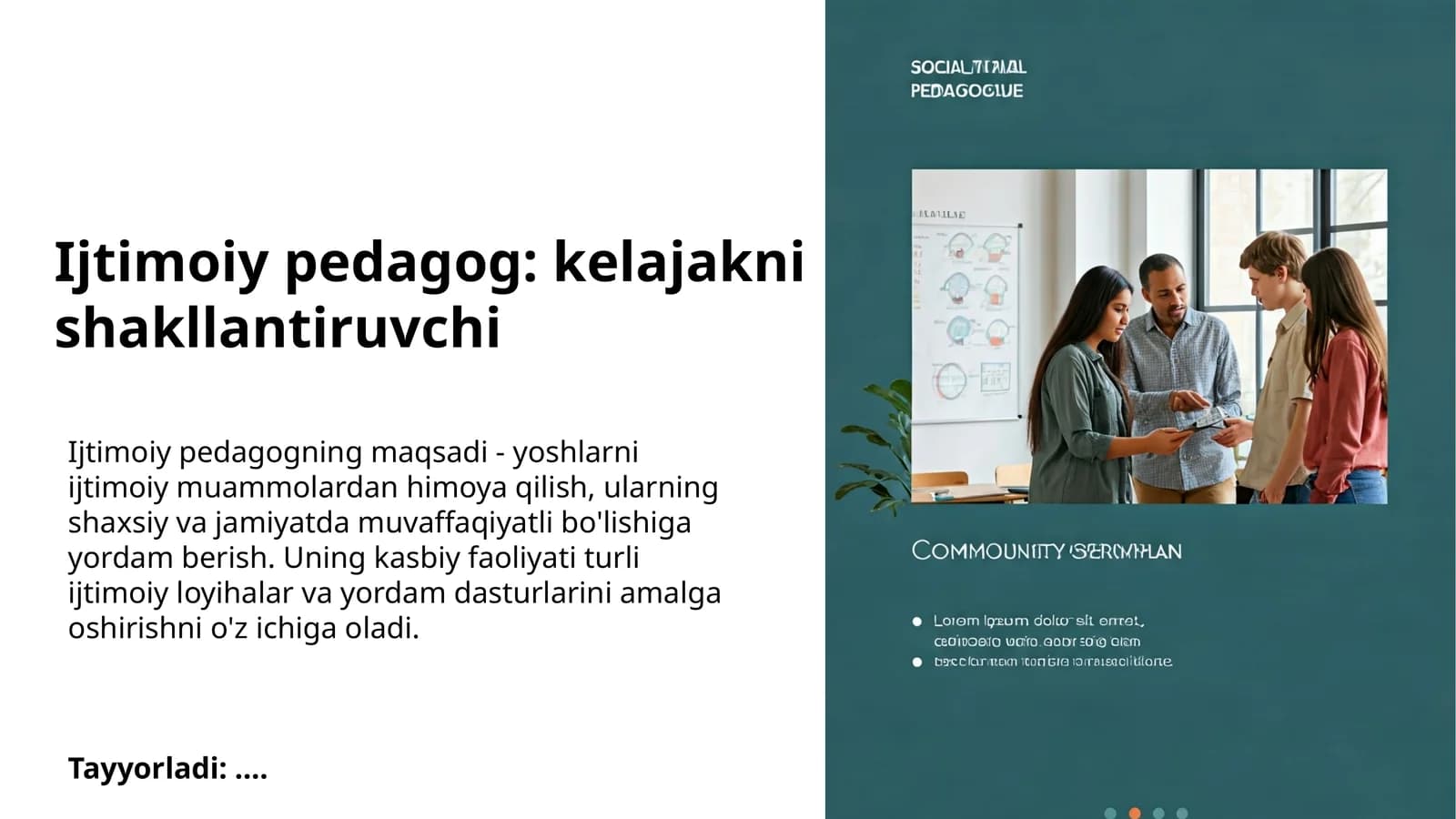 Ijtimoiy pedagog: kelajakni shakllantiruvchi
