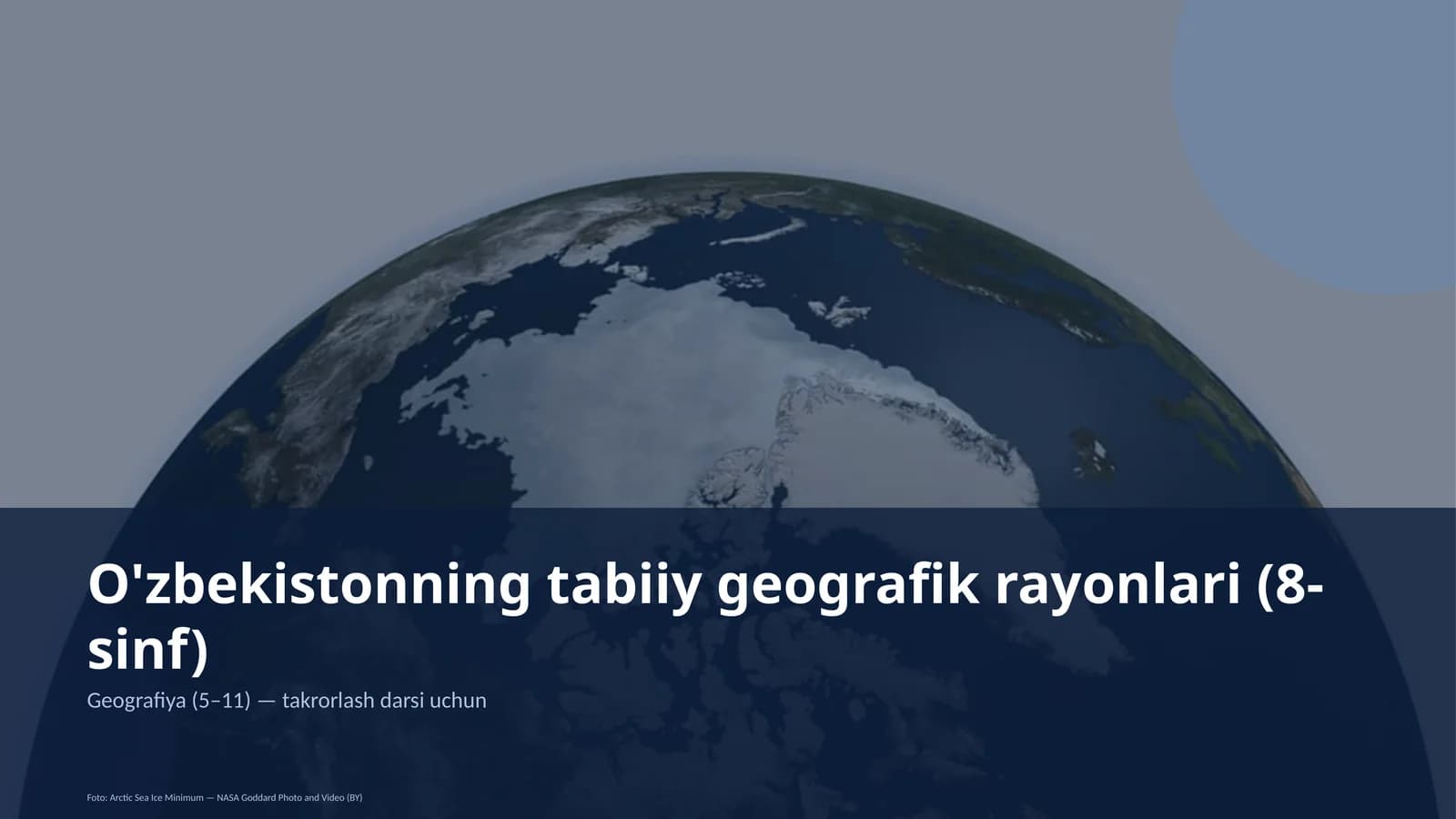 O'zbekistonning tabiiy geografik rayonlari (8-sinf)