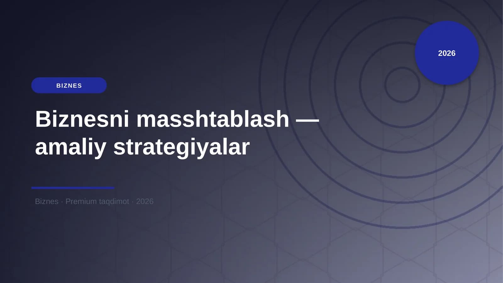 Biznesni masshtablash — amaliy strategiyalar