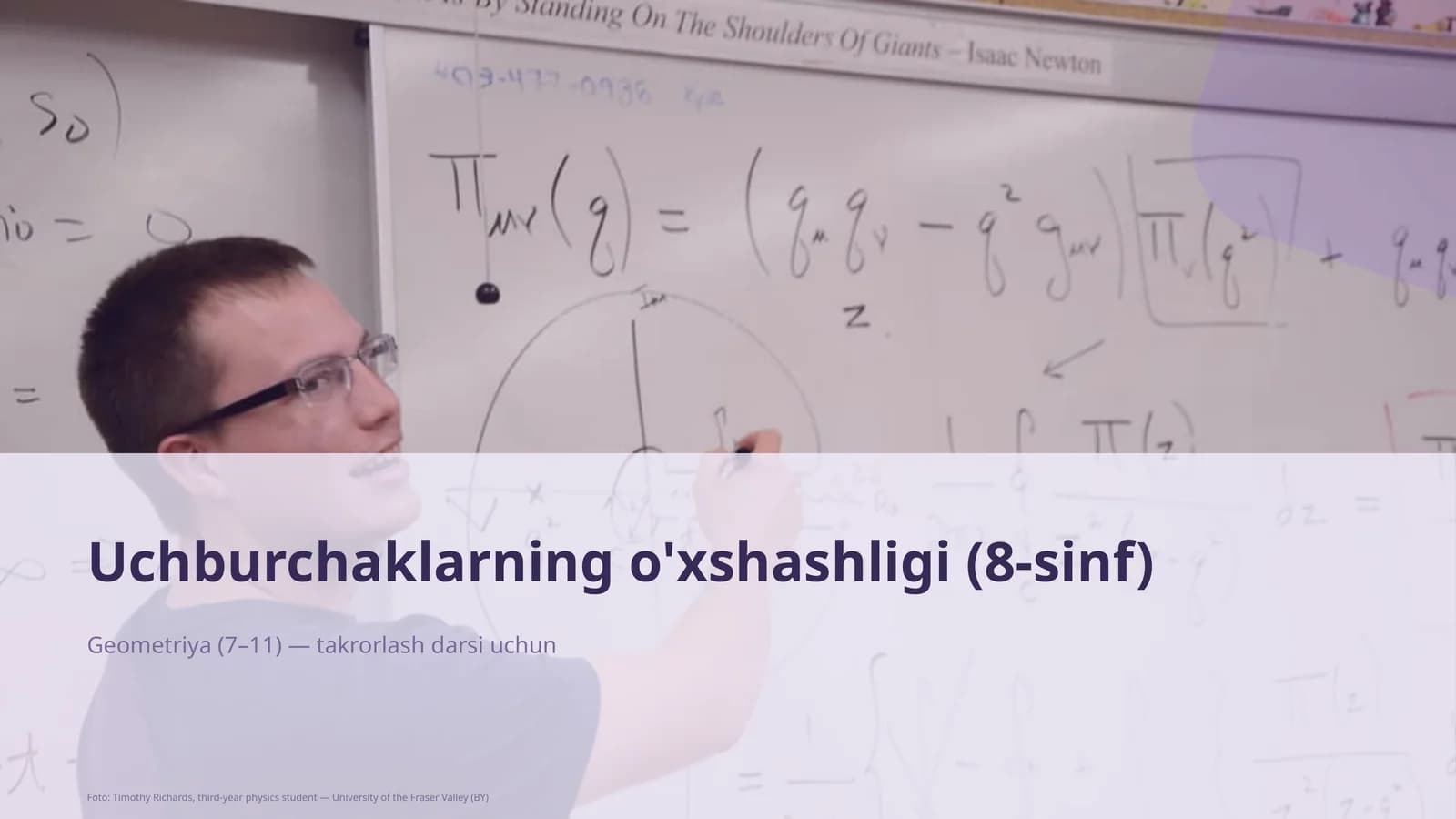 Uchburchaklarning o'xshashligi (8-sinf)