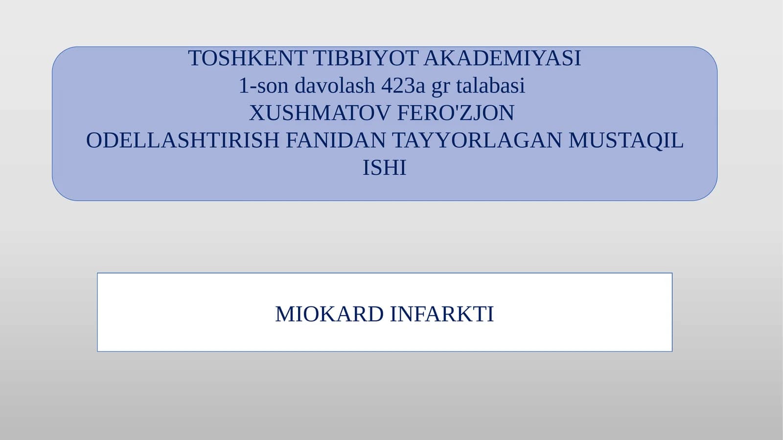 MIOKARD INFARKTI
