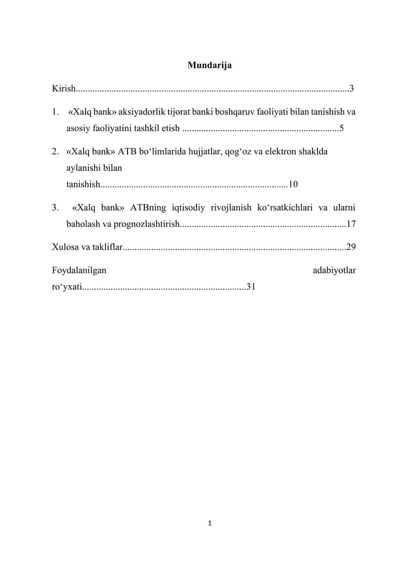 amaliyot hisoboti xalq banki