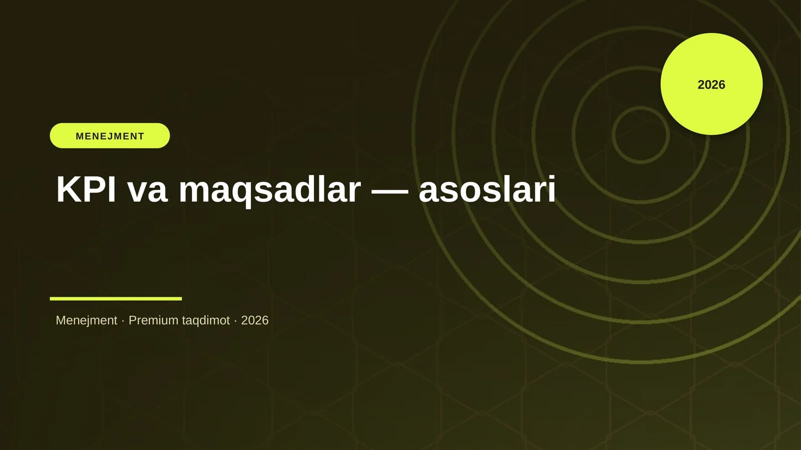 KPI va maqsadlar — asoslari