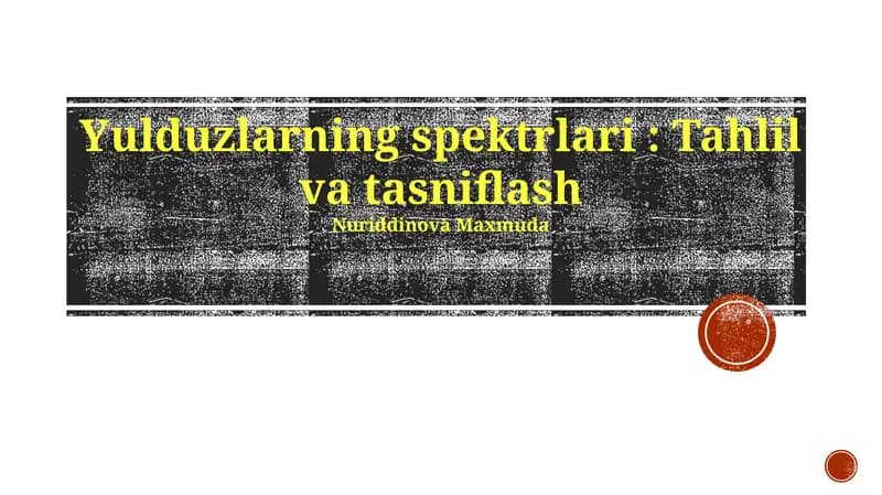 Yulduzlarning spektrlari: Tahlil va tasniflash