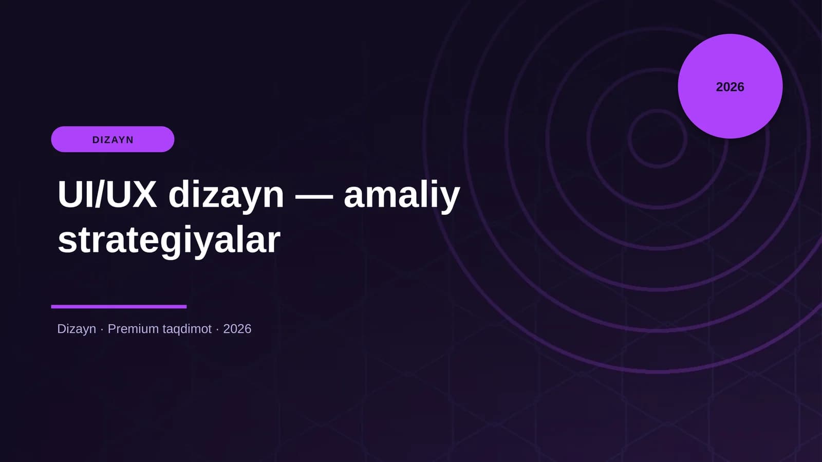 UI/UX dizayn — amaliy strategiyalar