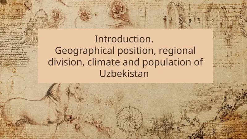 Country Study - Uzbekistan