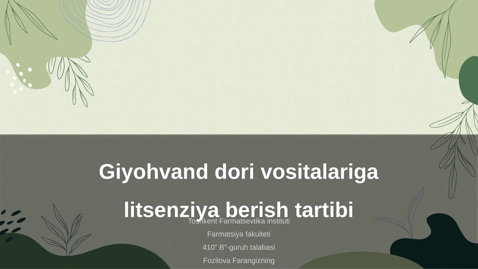 Giyohvand dori vositalariga litsenziya berish tartibi
