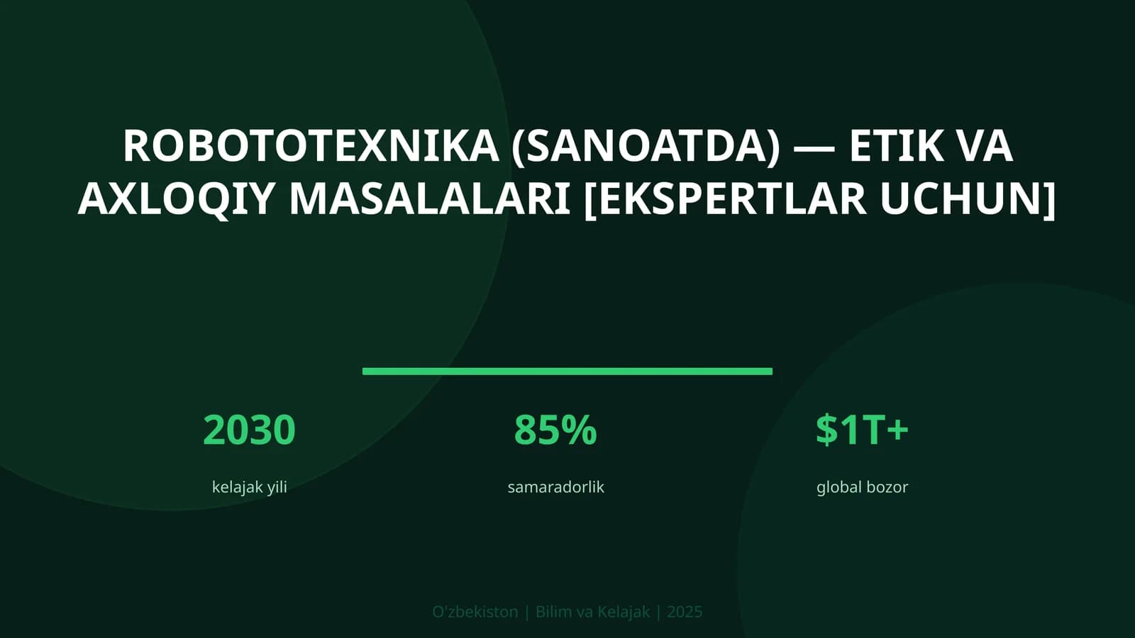Robototexnika (sanoatda) — etik va axloqiy masalalari [ekspertlar uchun]