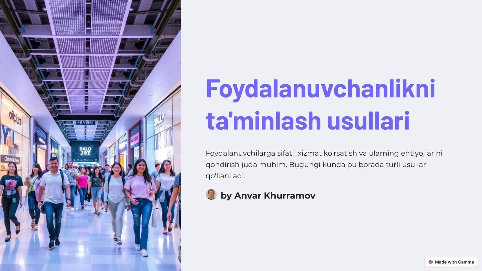 Foydalanuvchanlikni ta'minlash usullari