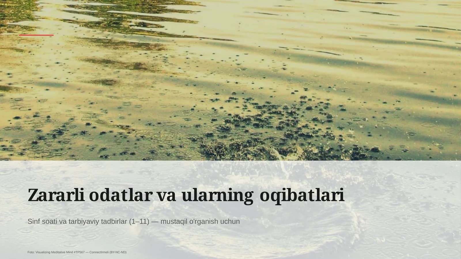 Zararli odatlar va ularning oqibatlari