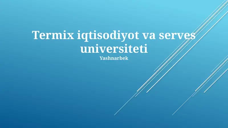 Termix Iqtisodiyot va Xizmatlar Universiteti