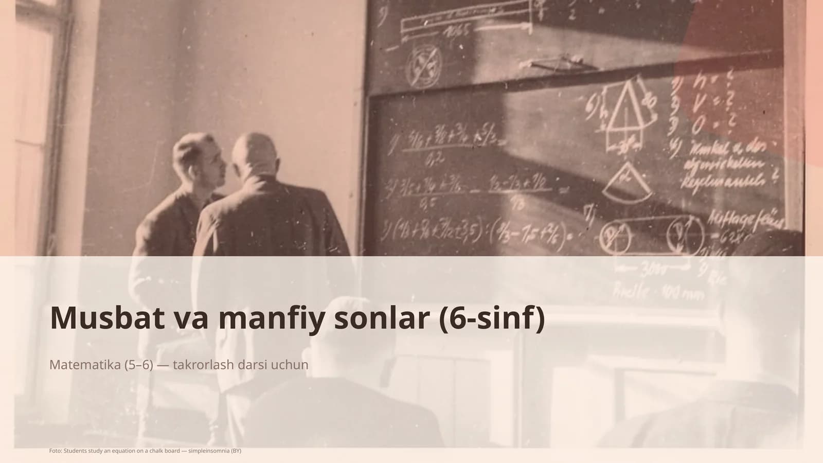 Musbat va manfiy sonlar (6-sinf)