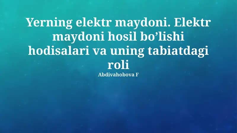 Elektr maydoni