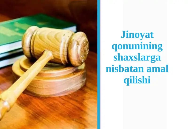 Jinoyat qonunining shaxslarga nisbatan amal qilishi