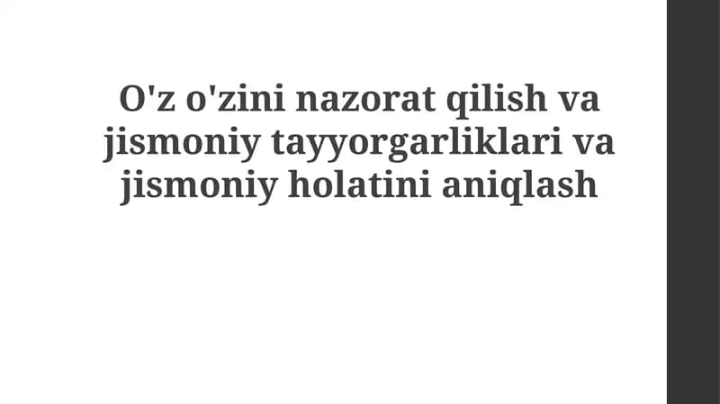 O'z-o'zini nazorat qilish