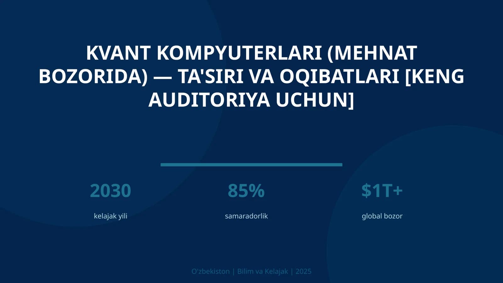 Kvant kompyuterlari (mehnat bozorida) — ta'siri va oqibatlari [keng auditoriya uchun]