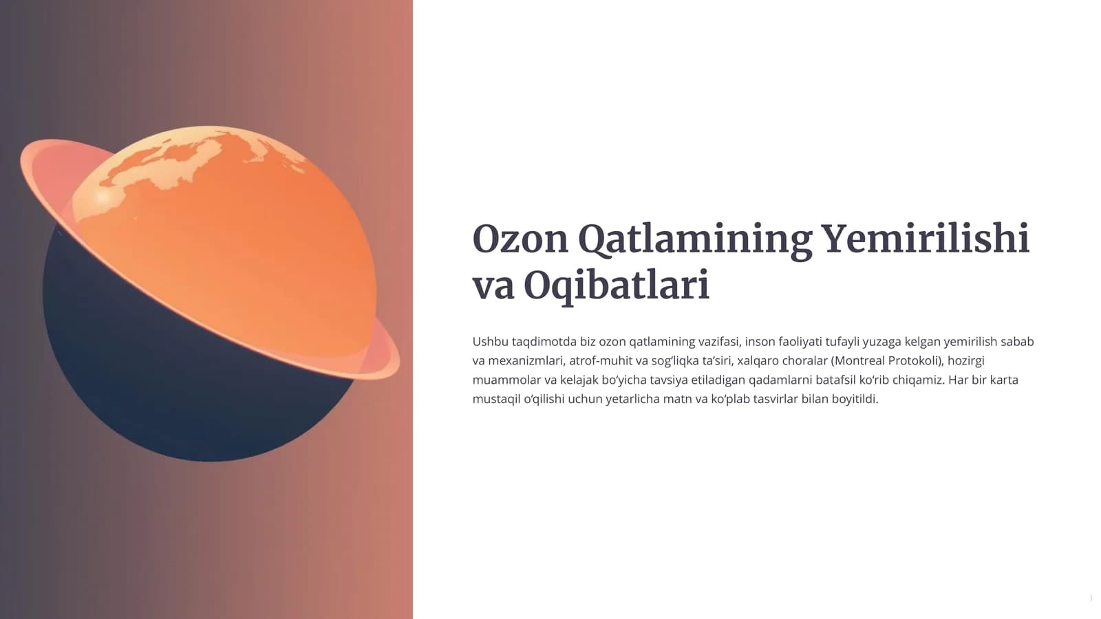 Ozon Qatlamining Yemirilishi va Oqibatlari