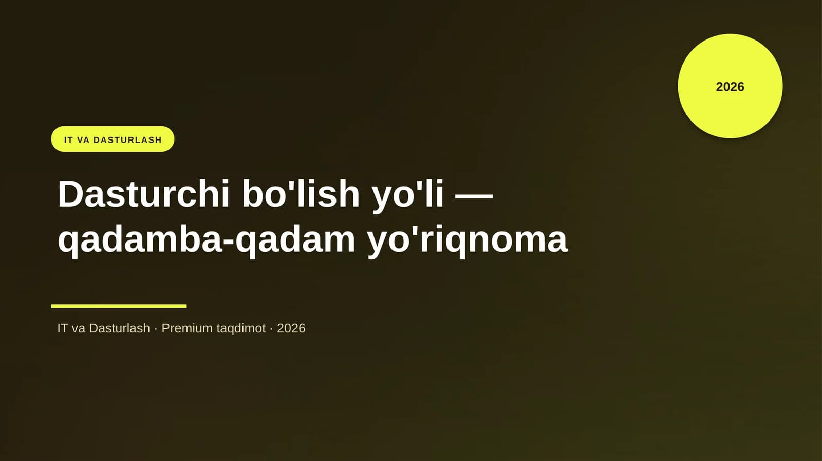 Dasturchi bo'lish yo'li — qadamba-qadam yo'riqnoma