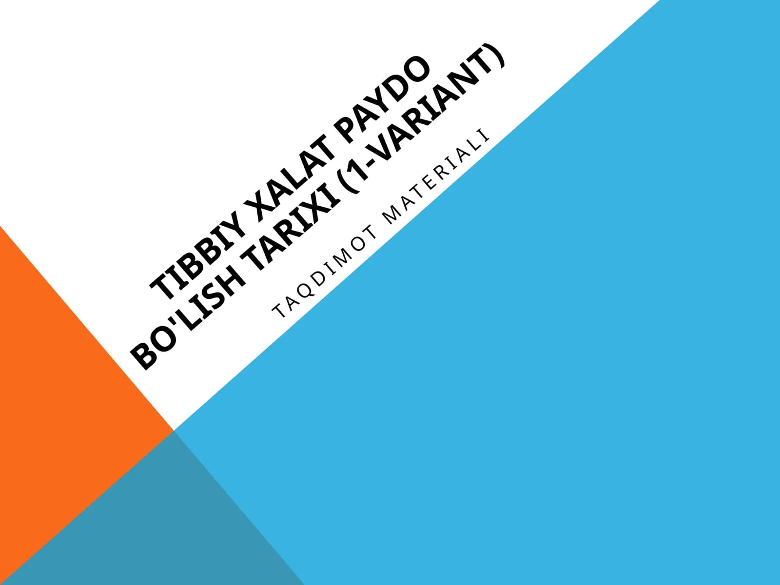Tibbiy xalat paydo bo'lish tarixi (1-variant)