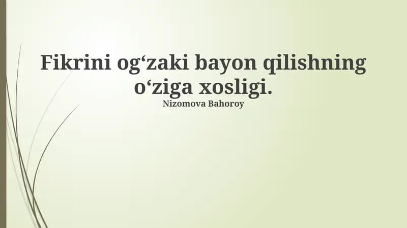 Ogʻzaki Nutqning Taʼsiri va Samaradorligi