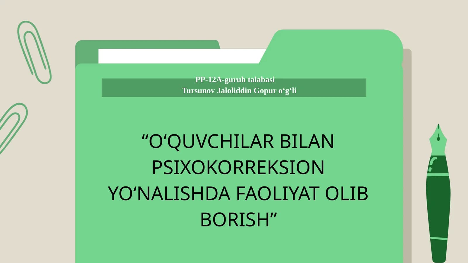 O‘QUVCHILAR BILAN PSIXOKORREKSION YO‘NALISHDA FAOLIYAT OLIB BORISH