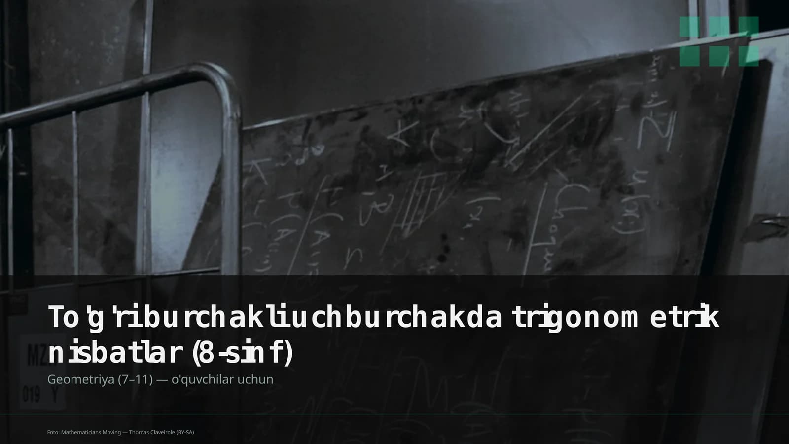 To'g'ri burchakli uchburchakda trigonometrik nisbatlar (8-sinf)