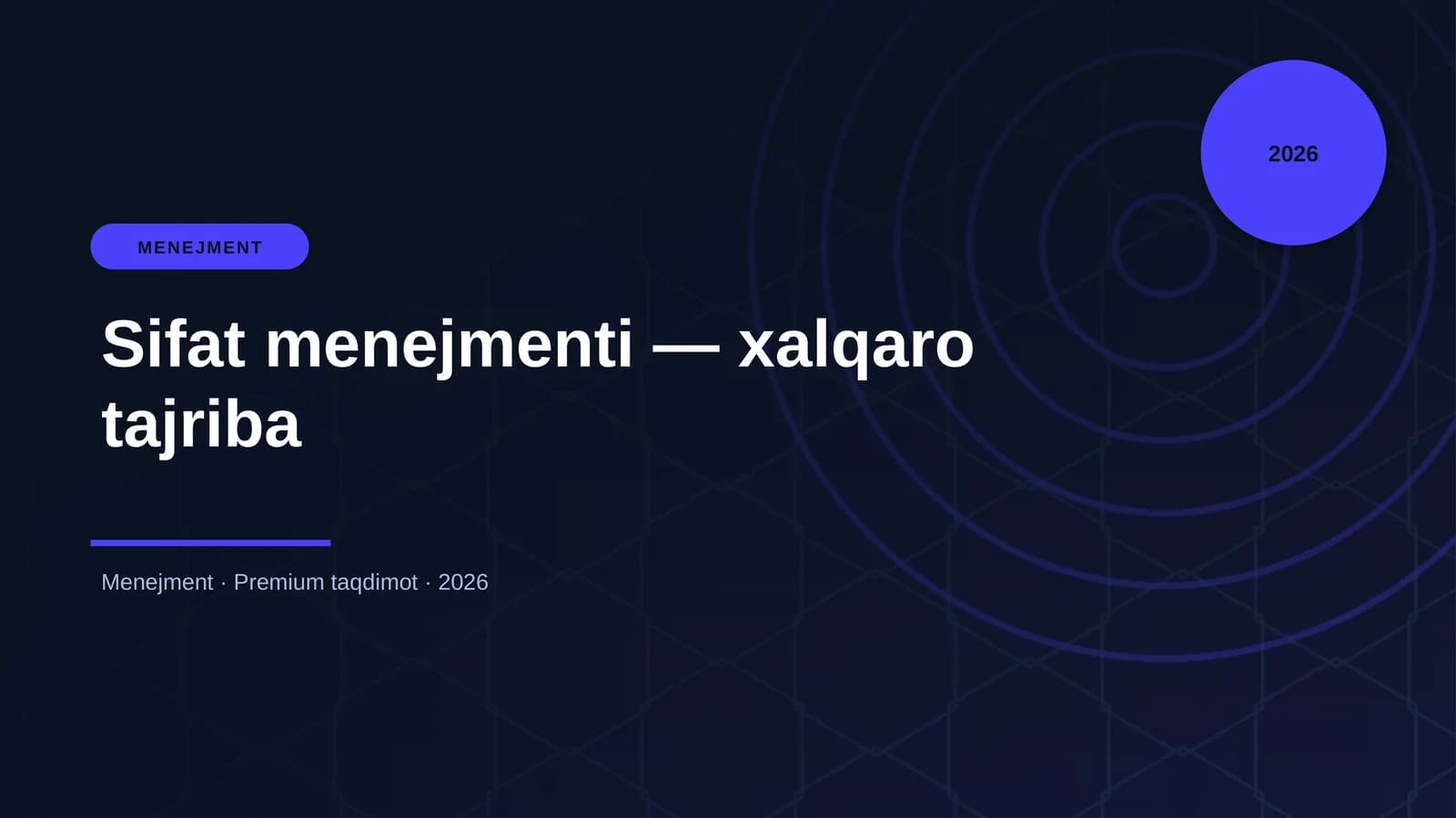 Sifat menejmenti — xalqaro tajriba