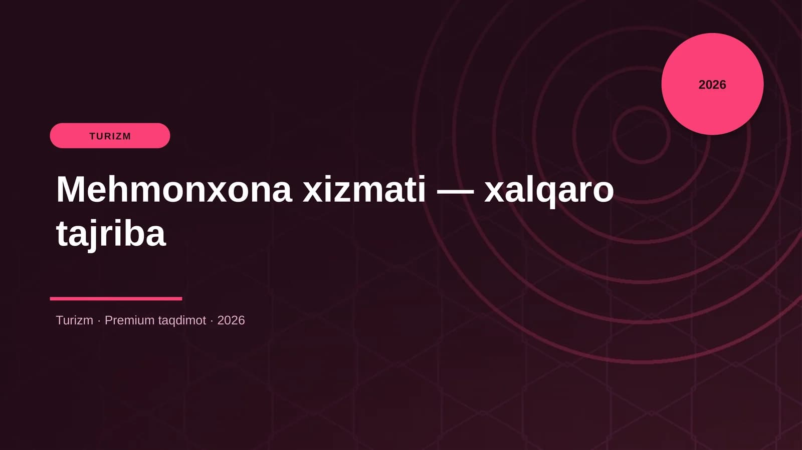 Mehmonxona xizmati — xalqaro tajriba