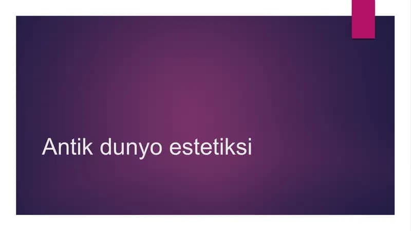 Antik dunyo estetiksi