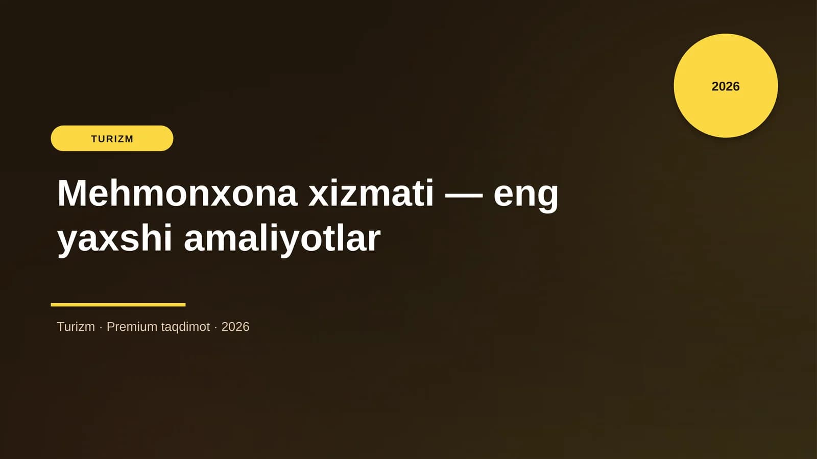 Mehmonxona xizmati — eng yaxshi amaliyotlar