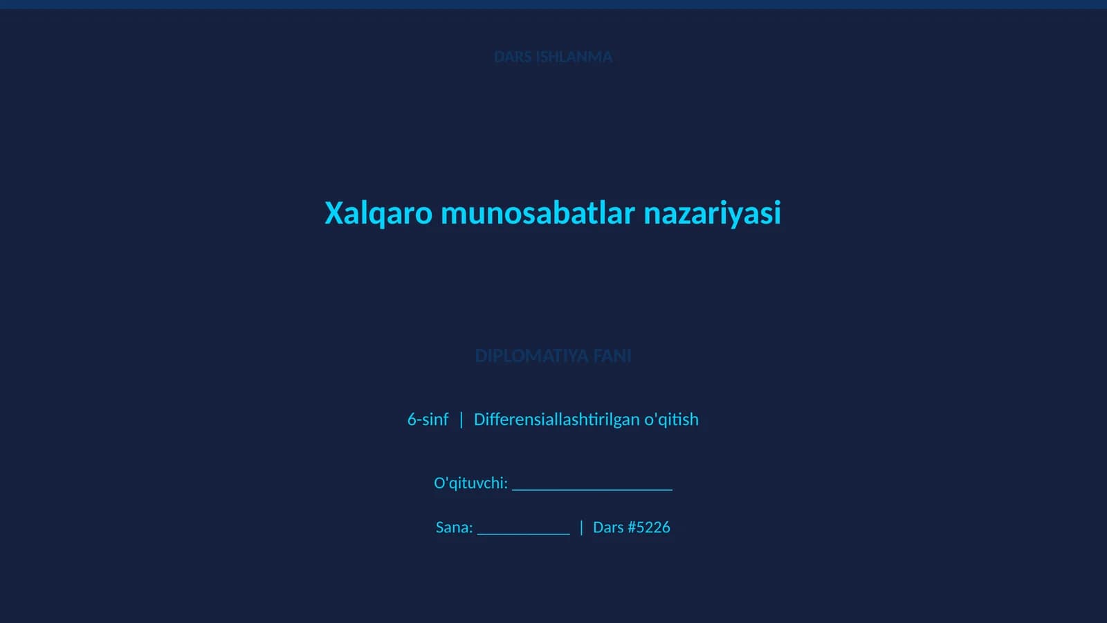 Xalqaro munosabatlar nazariyasi