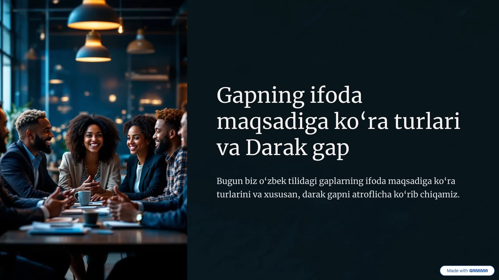 Darak gap va gapning ifoda maqsadi