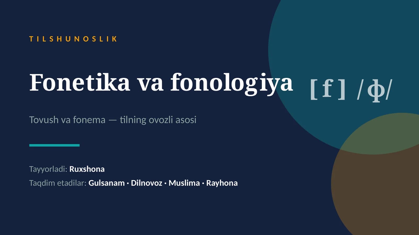 Fonetika va fonologiya