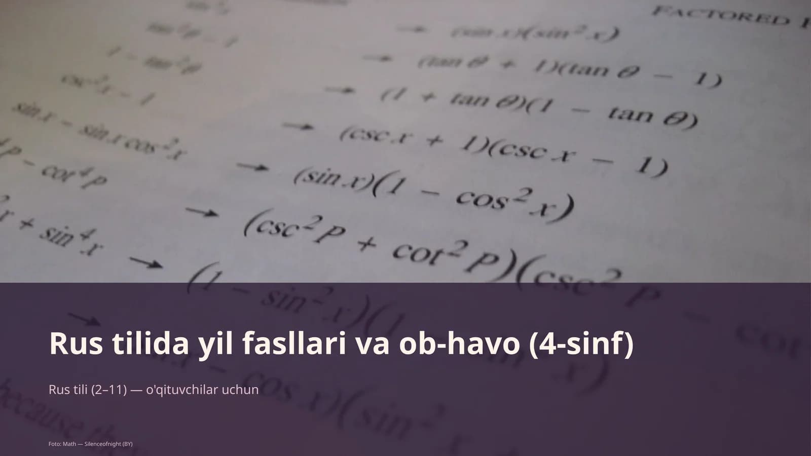 Rus tilida yil fasllari va ob-havo (4-sinf)