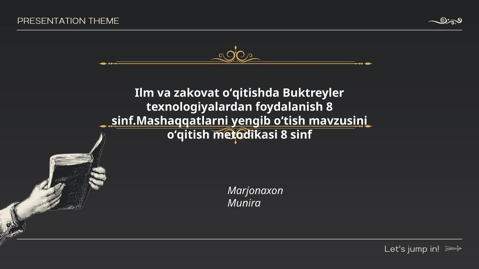 Mashaqqatlarni yengib oʻtish mavzusini oʻqitish metodikasi 8 sinf
