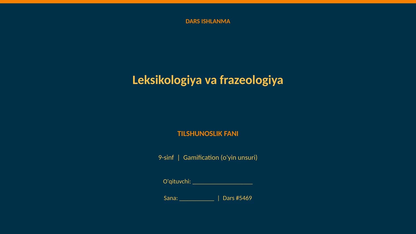 DARS ISHLANMA