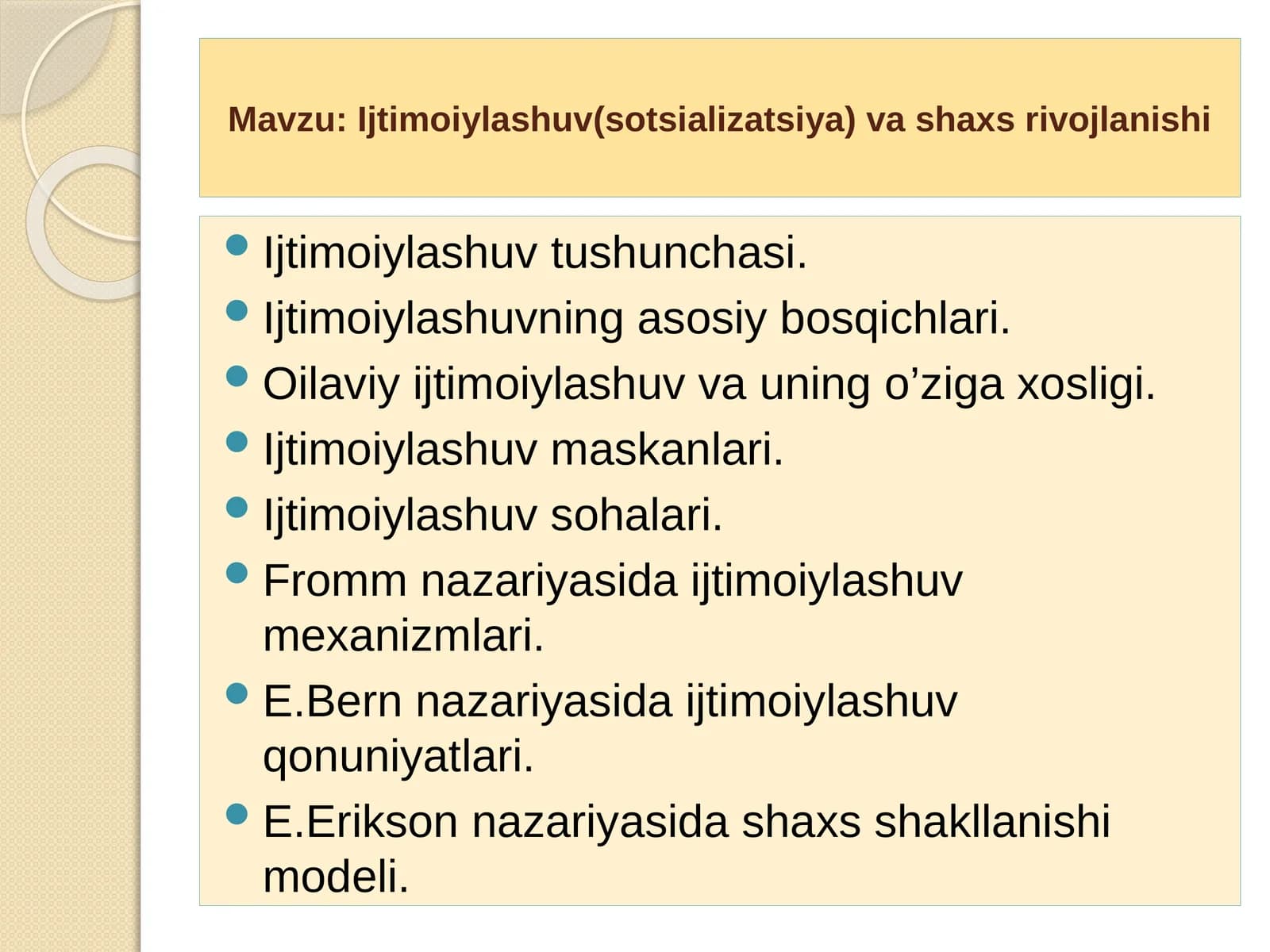Ijtimoiylashuv (sotsializatsiya) va shaxs rivojlanishi