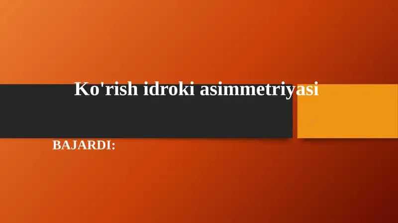 Ko'rish idroki asimmetriyasi