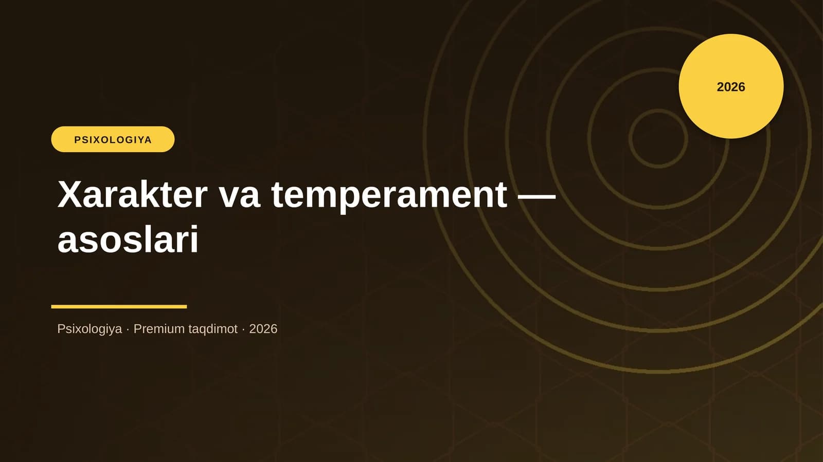 Xarakter va temperament — asoslari