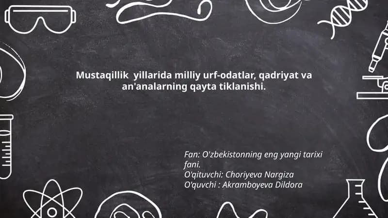 O'zbekistonning eng yangi tarixi fani