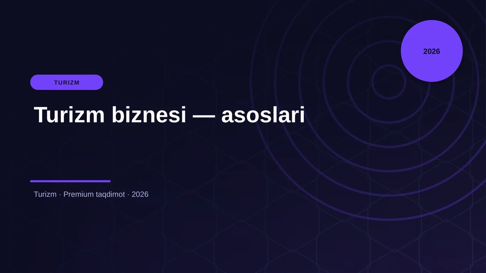 Turizm biznesi — asoslari