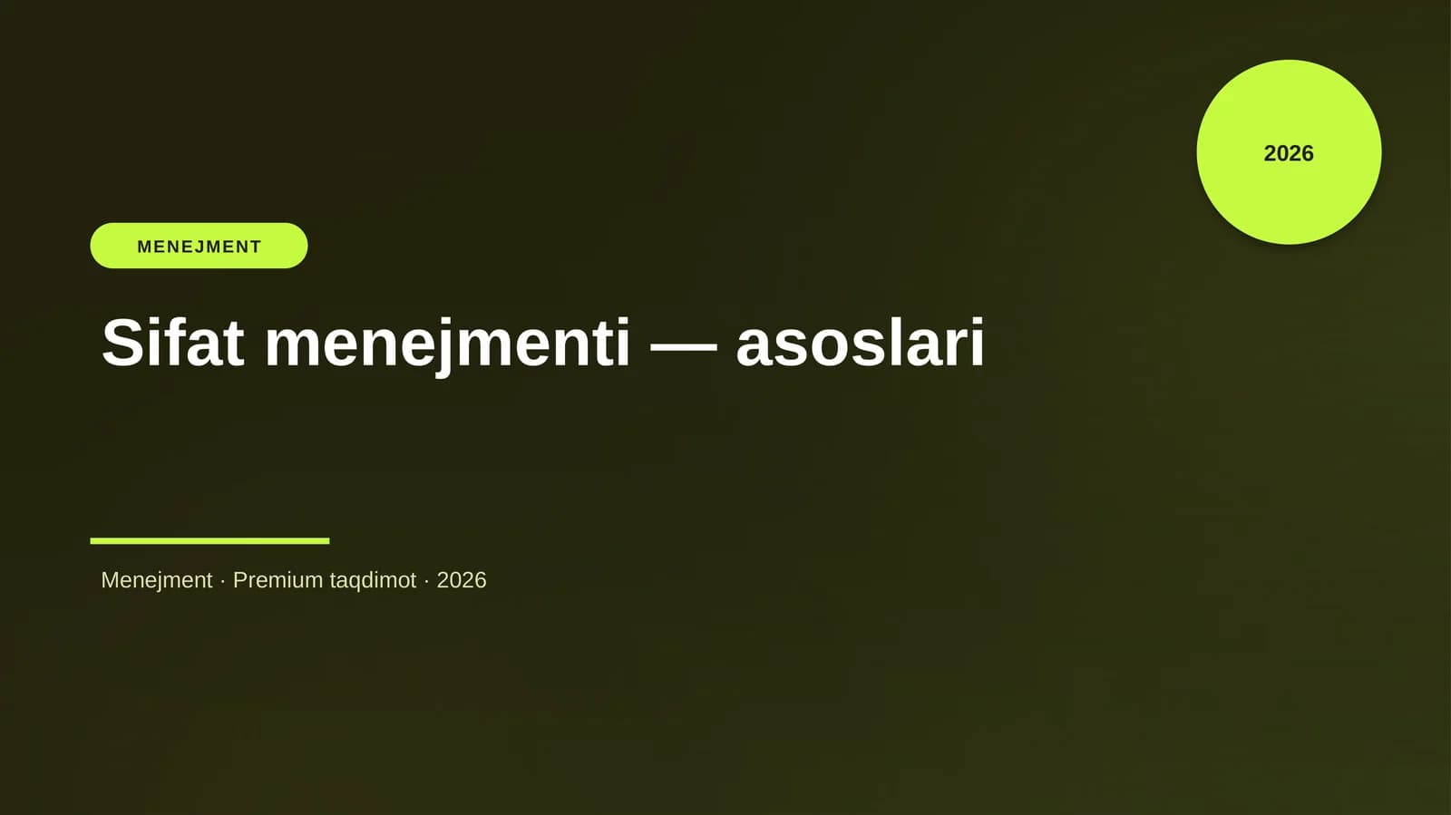 Sifat menejmenti — asoslari