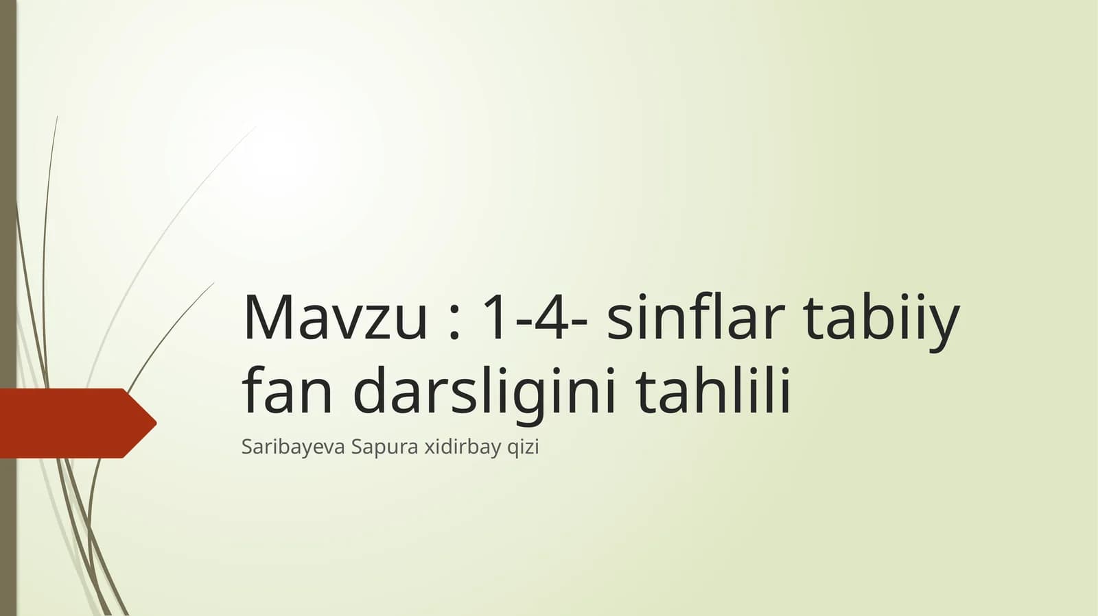 1 - 4 sinflar tabiiy fan darsligini tahlili