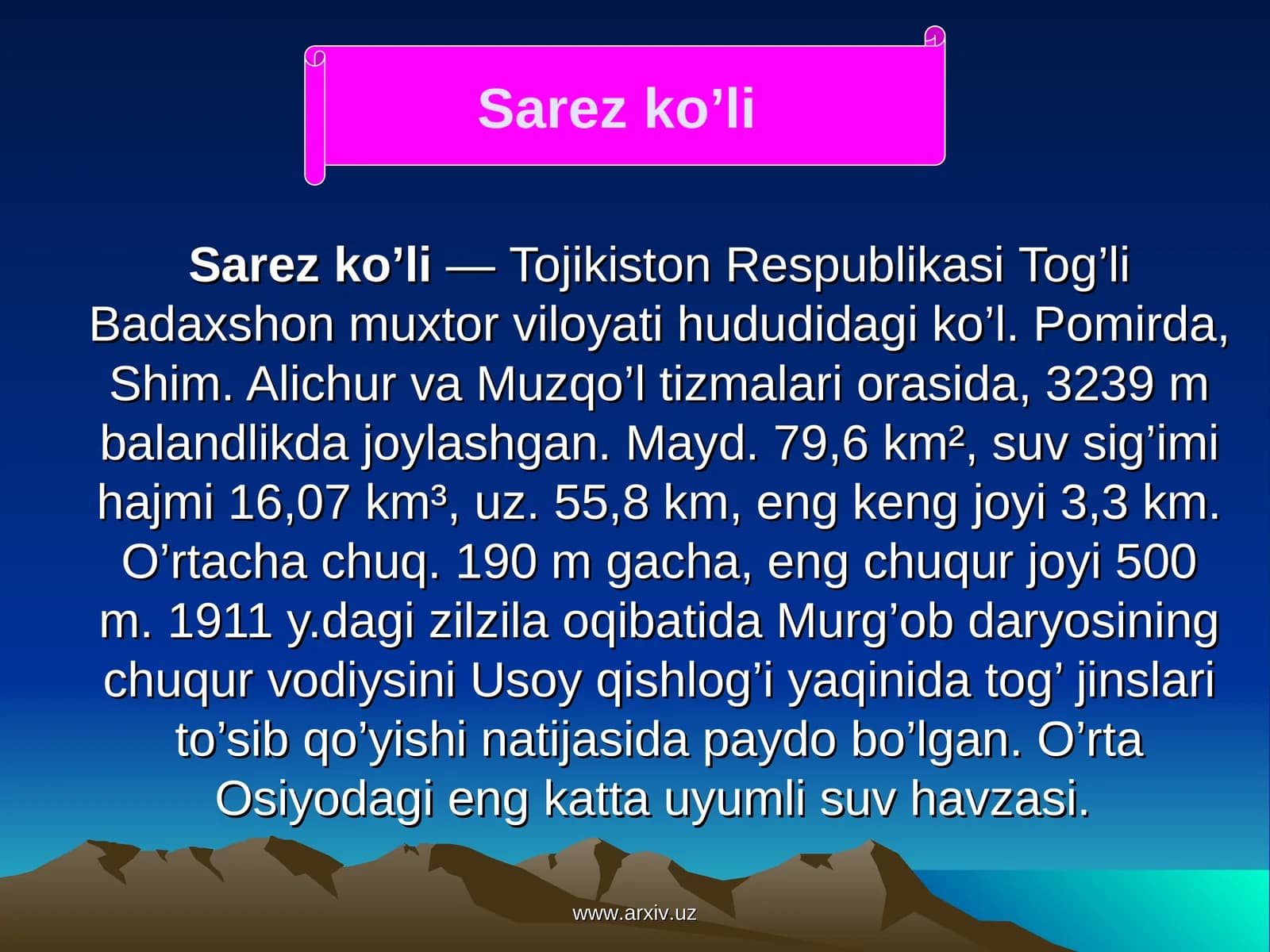 Sarez ko’li