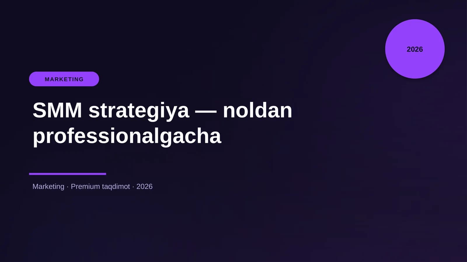 SMM strategiya — noldan professionalgacha
